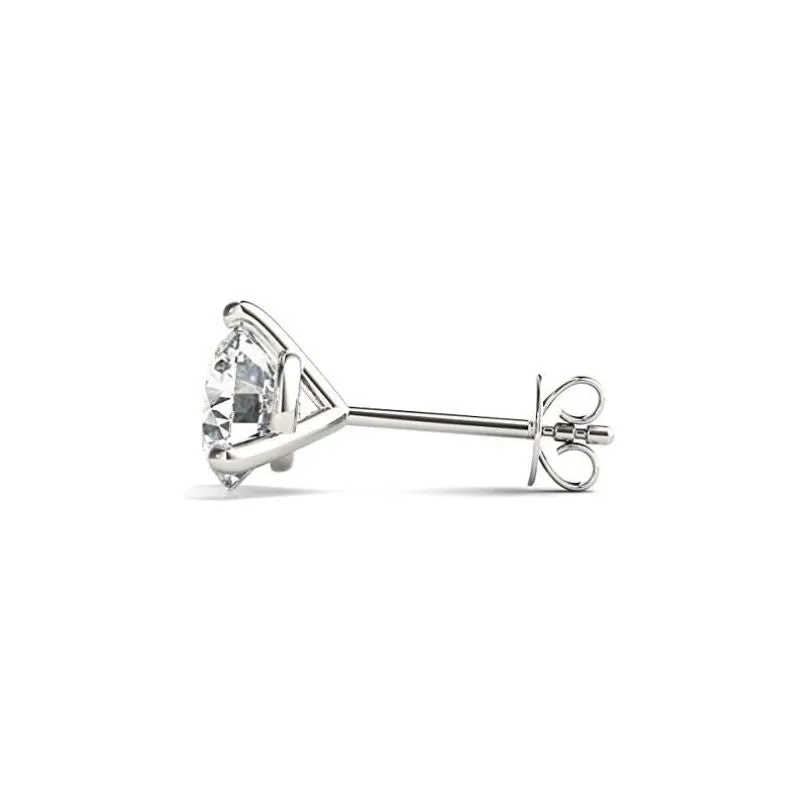 0.25 cttw - 6 cttw | Lab Grown Diamond with 14K White/Yellow/Rose Gold | 3 Prong Martini | Round Diamond Stud Earring for Women | D-E-F Color, VS-VVS Clarity