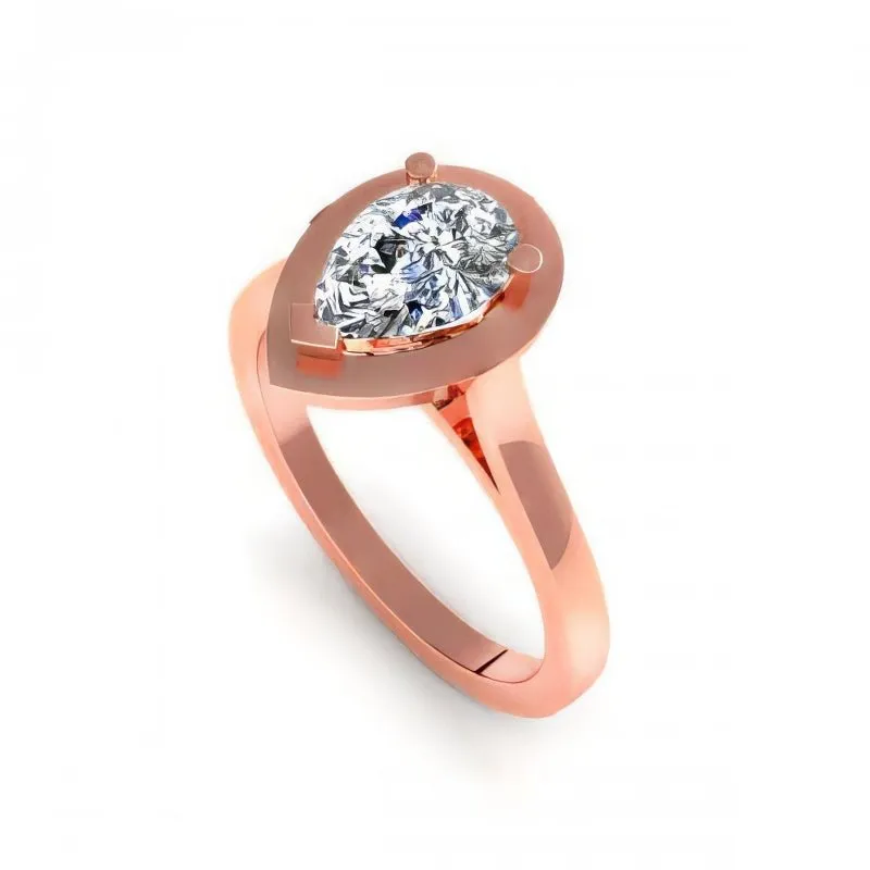 0.35-1.50 CT Pear Cut Diamonds - Solitaire Ring