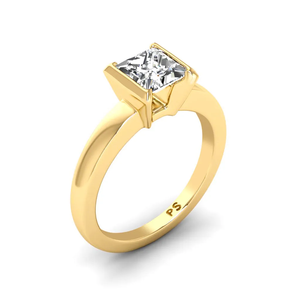 0.35-1.50 CT Princess Cut Diamonds - Solitaire Ring