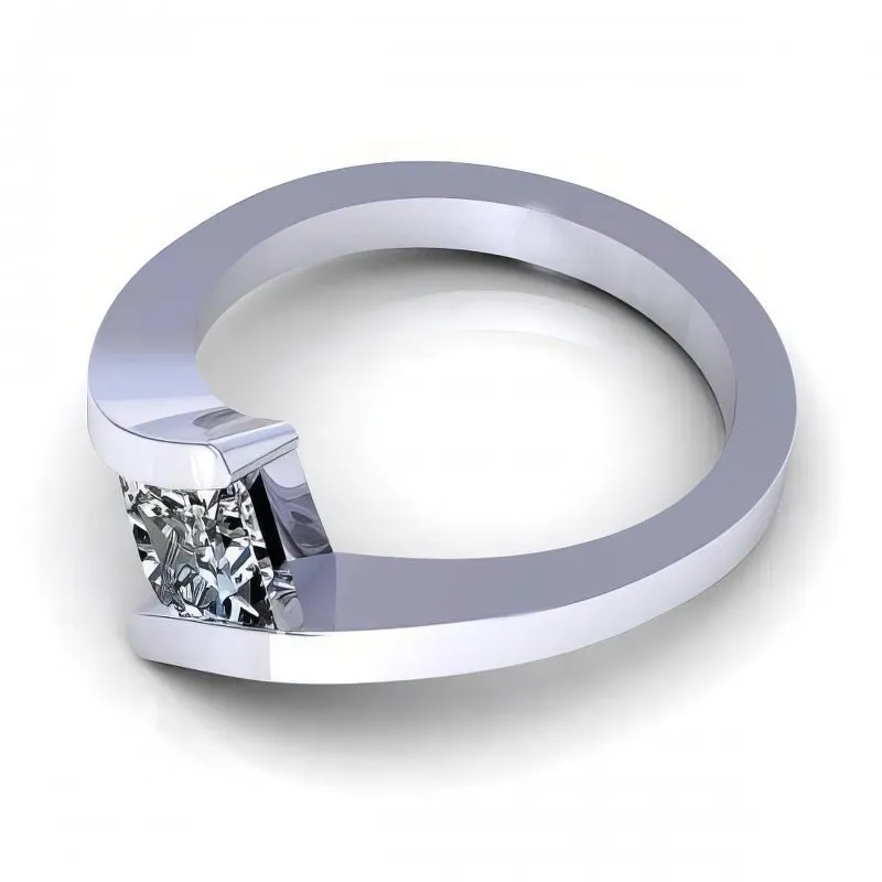 0.35-1.50 CT Princess Cut Diamonds - Solitaire Ring