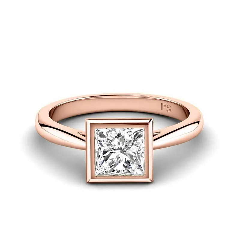 0.35-1.50 CT Princess Cut Diamonds - Solitaire Ring