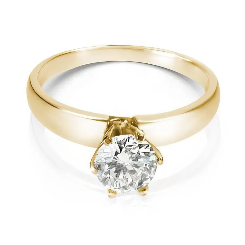 0.35-1.50 CT Round Cut Diamonds - Solitaire Ring