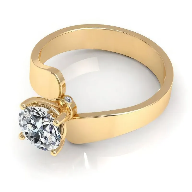 0.35-1.50 CT Round Cut Diamonds - Solitaire Ring