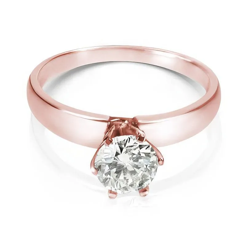 0.35-1.50 CT Round Cut Diamonds - Solitaire Ring