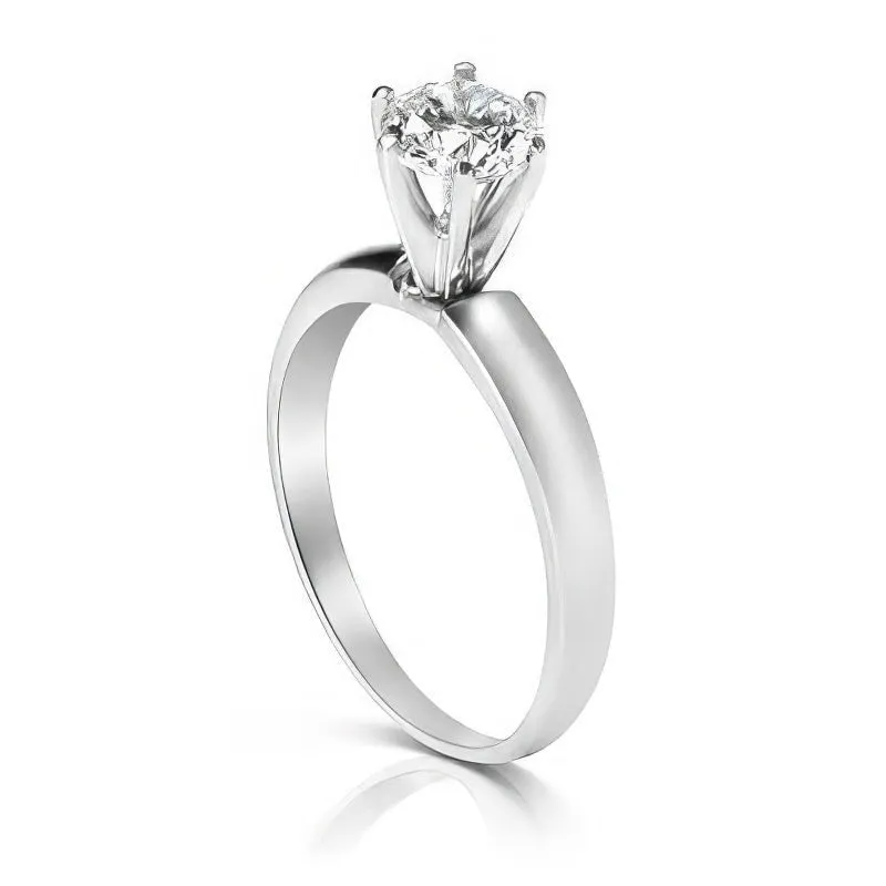 0.35-1.50 CT Round Cut Diamonds - Solitaire Ring