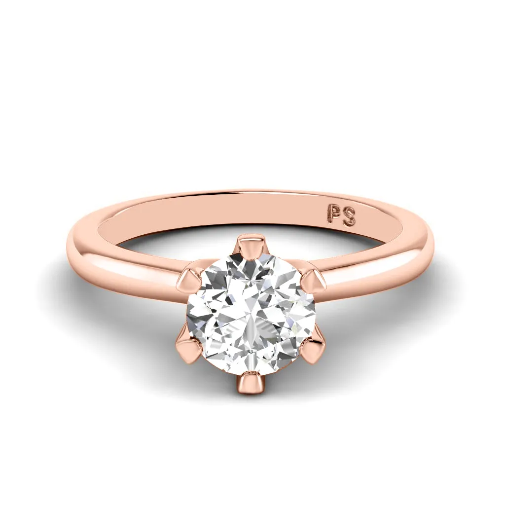0.35-1.50 CT Round Cut Diamonds - Solitaire Ring