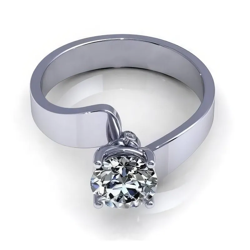 0.35-1.50 CT Round Cut Diamonds - Solitaire Ring