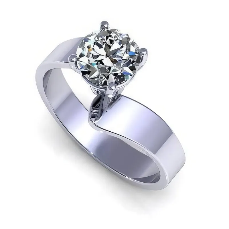 0.35-1.50 CT Round Cut Diamonds - Solitaire Ring