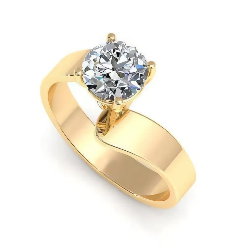 0.35-1.50 CT Round Cut Diamonds - Solitaire Ring