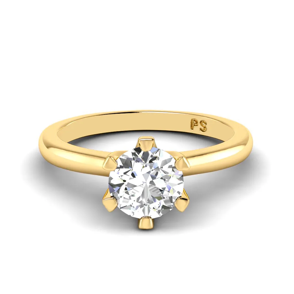 0.35-1.50 CT Round Cut Diamonds - Solitaire Ring