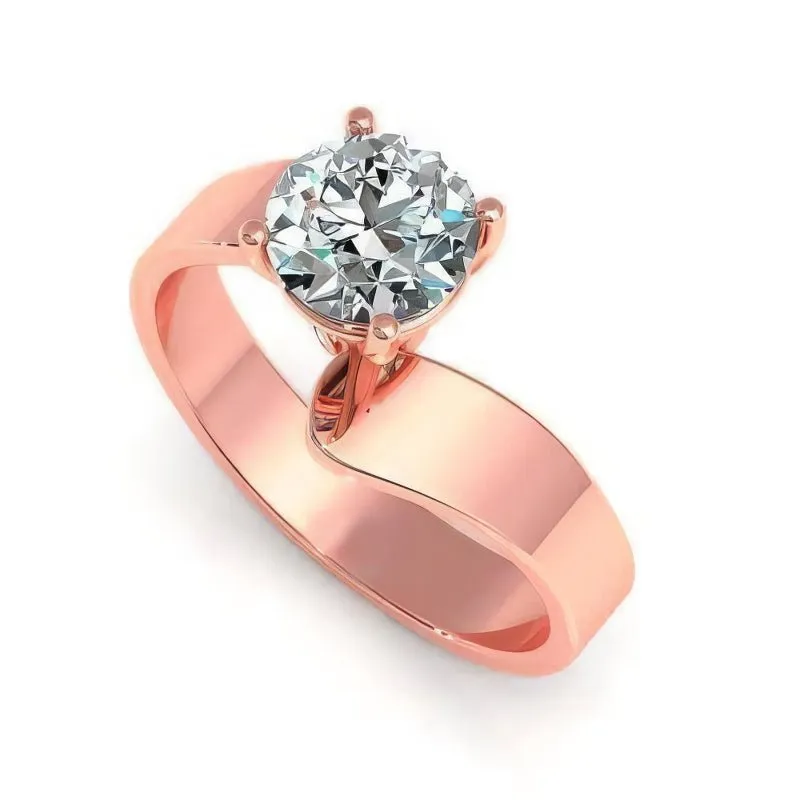 0.35-1.50 CT Round Cut Diamonds - Solitaire Ring