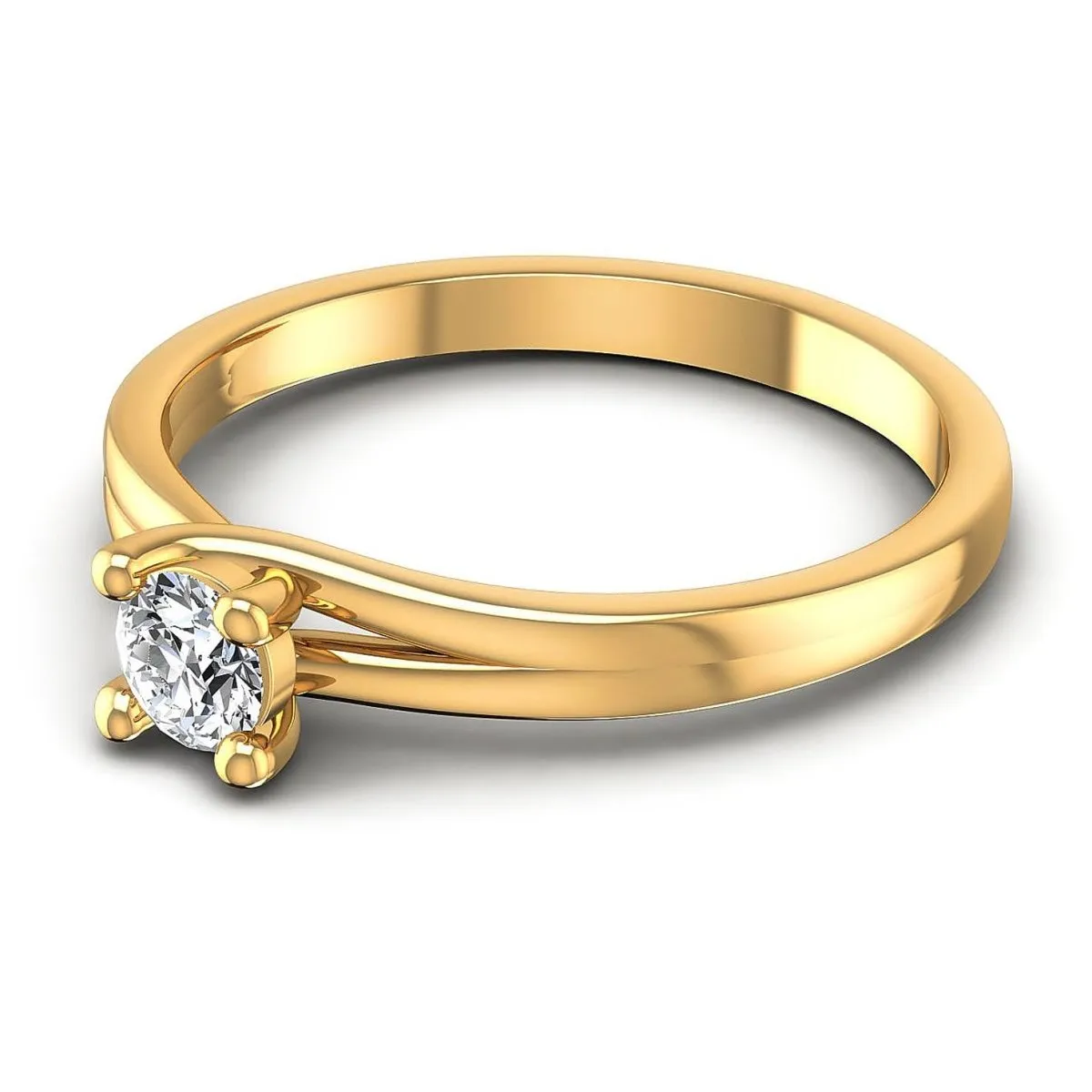 0.35-1.50 CT Round Cut Diamonds - Solitaire Ring