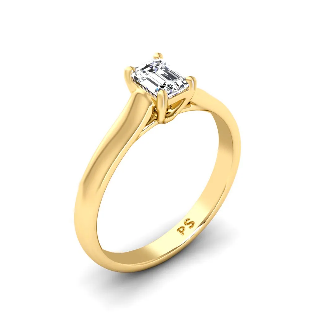 0.50-3.00 CT Emerald Cut Lab Grown Diamonds - Solitaire Ring