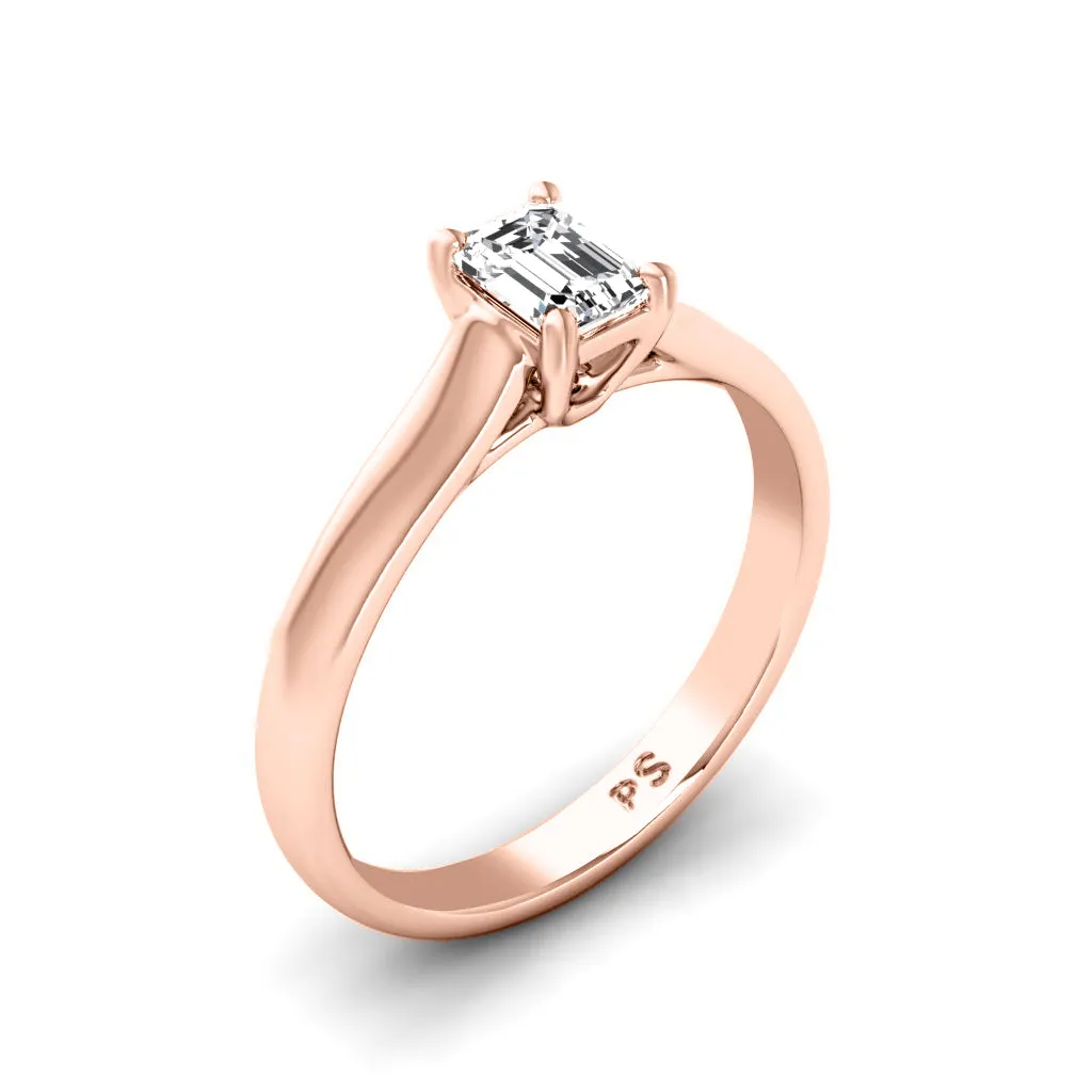 0.50-3.00 CT Emerald Cut Lab Grown Diamonds - Solitaire Ring