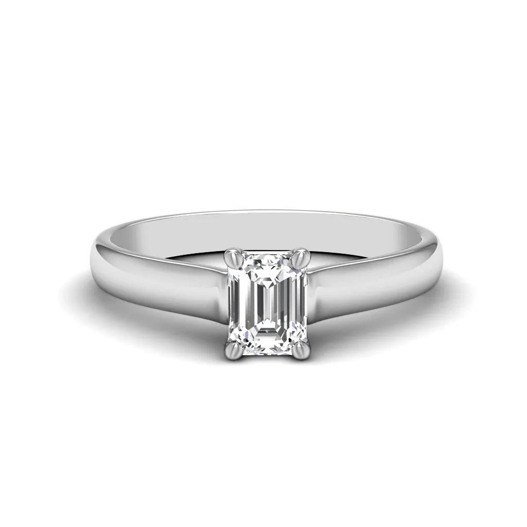 0.50-3.00 CT Emerald Cut Lab Grown Diamonds - Solitaire Ring