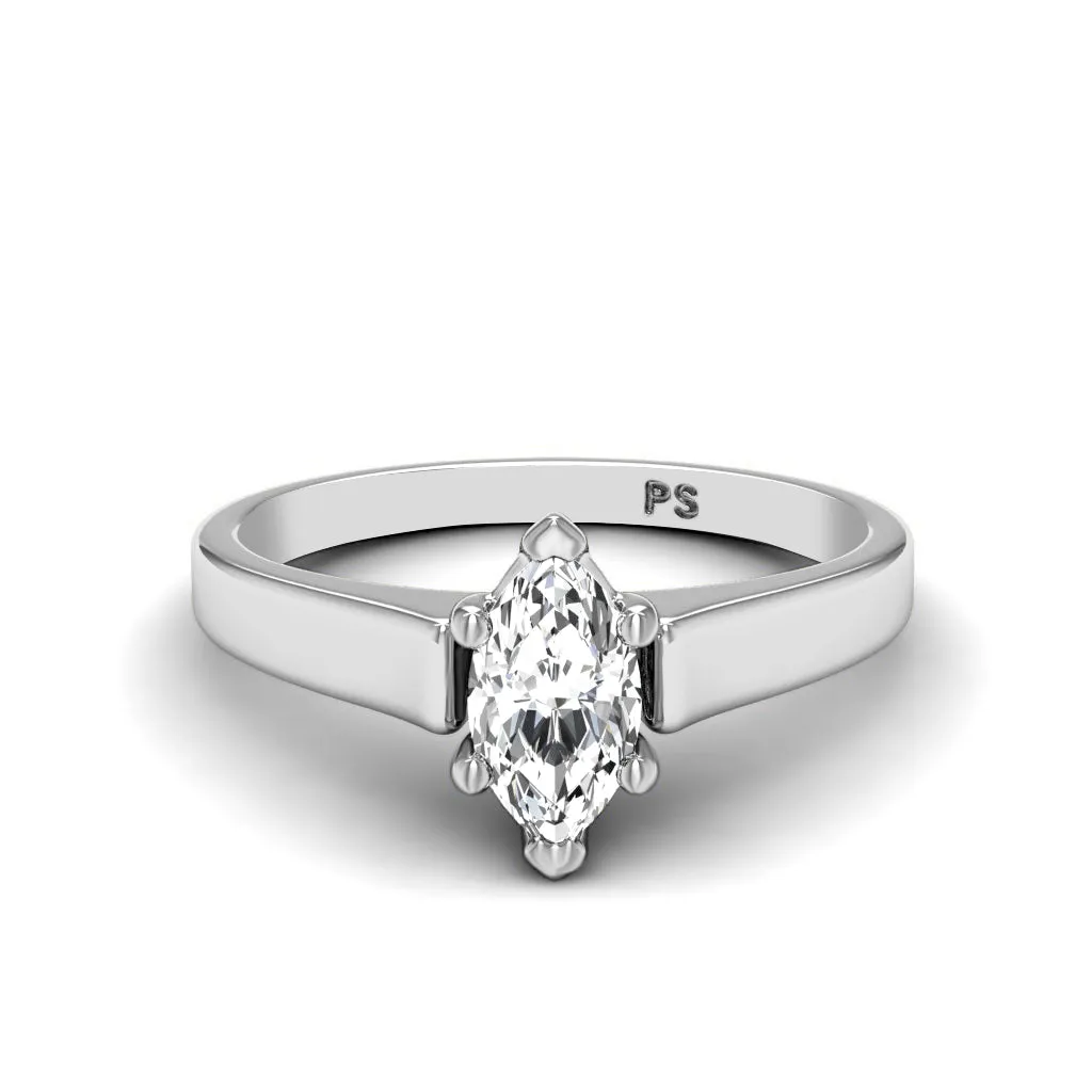 0.50-3.00 CT Marquise Cut Lab Grown Diamonds - Solitaire Ring