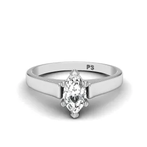 0.50-3.00 CT Marquise Cut Lab Grown Diamonds - Solitaire Ring