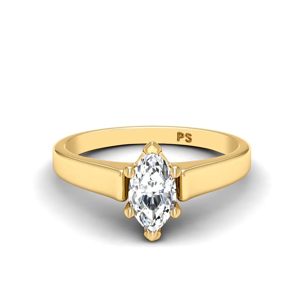 0.50-3.00 CT Marquise Cut Lab Grown Diamonds - Solitaire Ring