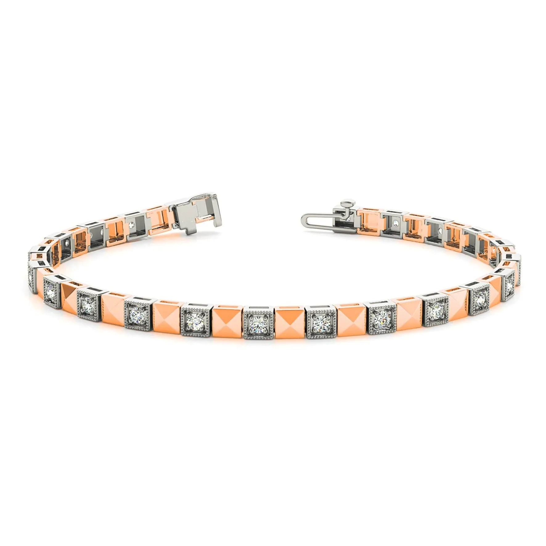 0.50 ct. Diamond Vintage Inspired Tennis Bracelet Milgrain Prong Set