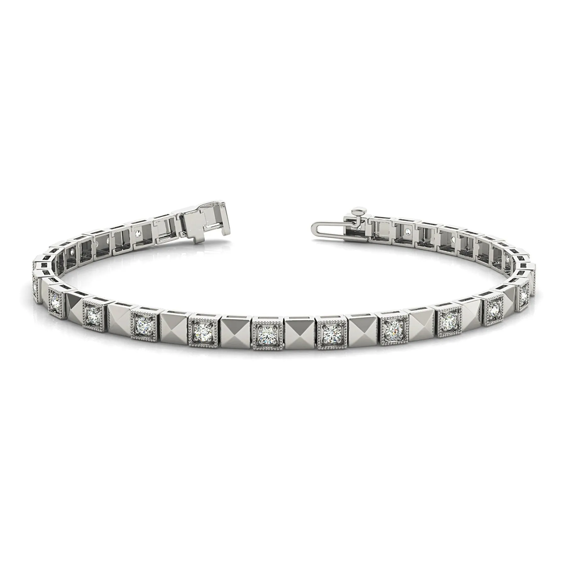 0.50 ct. Diamond Vintage Inspired Tennis Bracelet Milgrain Prong Set