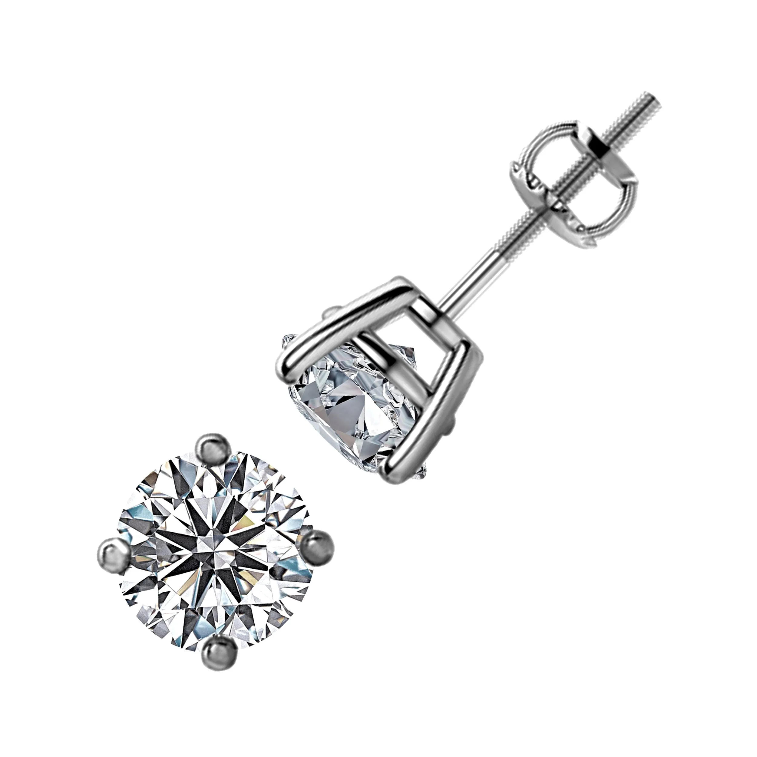 0.50tcw Round Diamonds in 14K White Gold Solitaire Stud Earrings