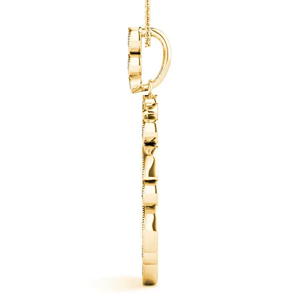 0.62 ctw Diamond Milgrain Circle Necklace Pendant