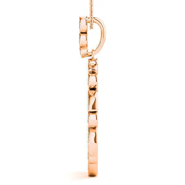 0.62 ctw Diamond Milgrain Circle Necklace Pendant