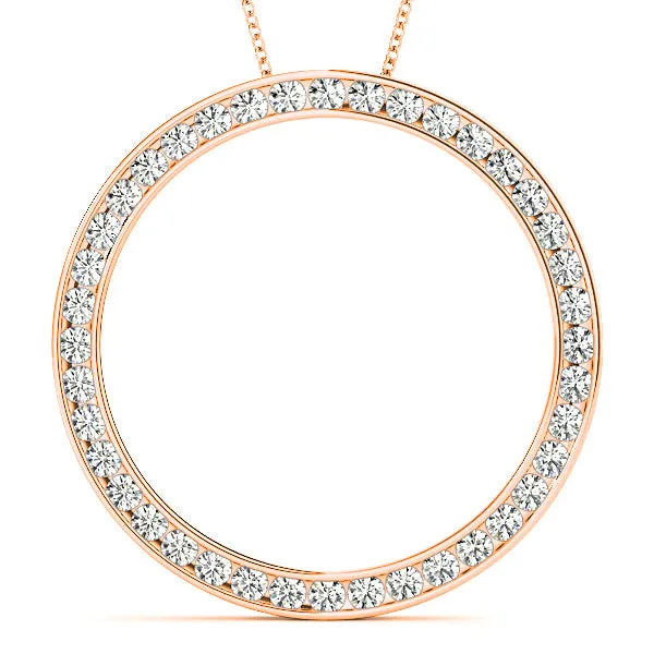 0.80 ctw Diamond Circle Channel Set Necklace Pendant