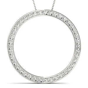 0.80 ctw Diamond Circle Channel Set Necklace Pendant