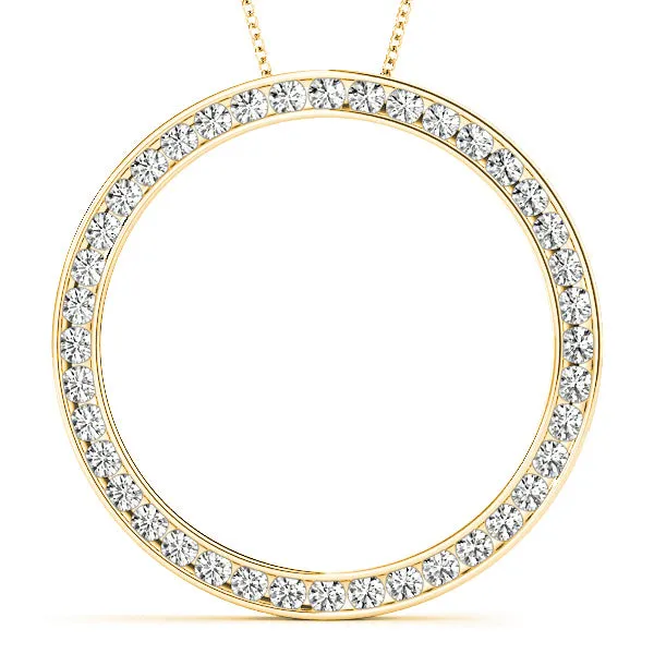 0.80 ctw Diamond Circle Channel Set Necklace Pendant