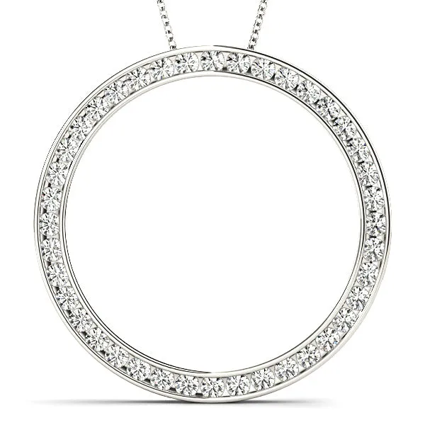 0.80 ctw Diamond Circle Channel Set Necklace Pendant