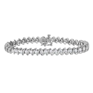 1-1/7 CTW Natural Diamond 8-inch Tennis Bracelet in 10KT White Gold