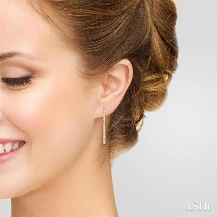 1 ctw Round Cut Diamond Riviera Drop Earring in 14K Yellow Gold