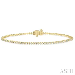 1 ctw Tri-Prong Round Cut Diamond Tennis Bracelet in 14K Yellow Gold