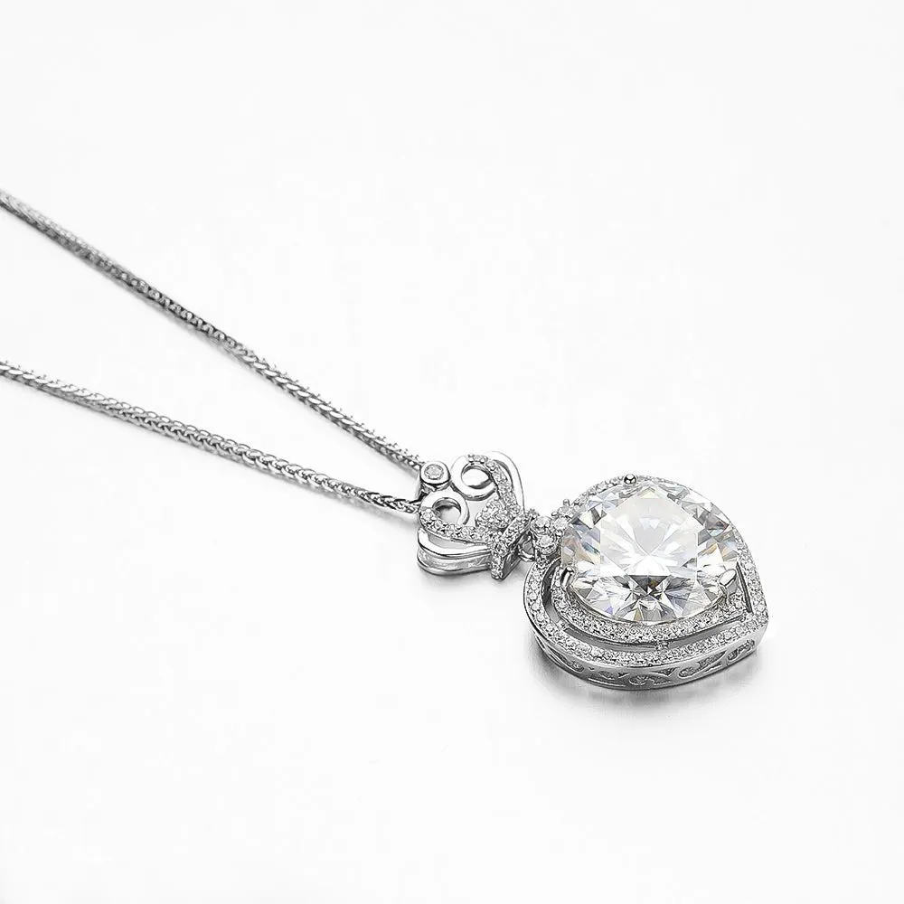 10 Ct Diamond Clavicle Crown Necklace