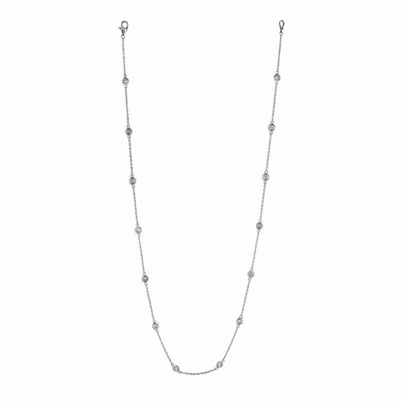 10 POINTER 14 SECTION 18″ DIAMOND NECKLACE 14K GOLD (1.5 CTW)