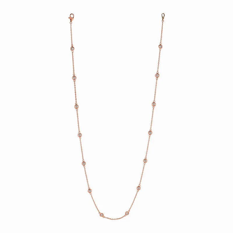 10 POINTER 14 SECTION 18″ DIAMOND NECKLACE 14K GOLD (1.5 CTW)
