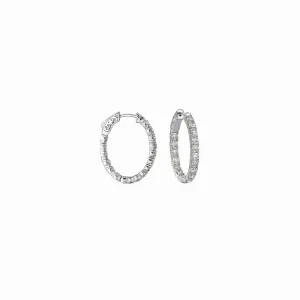 10 POINTER OVAL HOOP EARRINGS 14K GOLD (3.57 CTW)