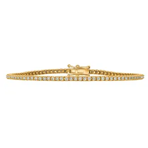 1.00 Carat Natural Diamond Tennis Bracelet G SI 14K Yellow Gold 7'' 92 stones