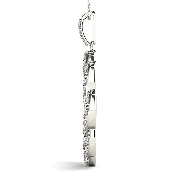 1.00 ctw Diamond Criss Cross Infinity Circle Necklace Pendant