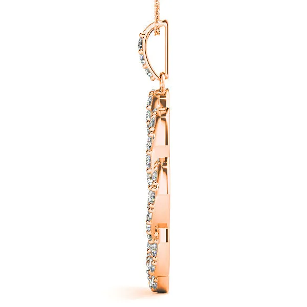 1.00 ctw Diamond Criss Cross Infinity Circle Necklace Pendant