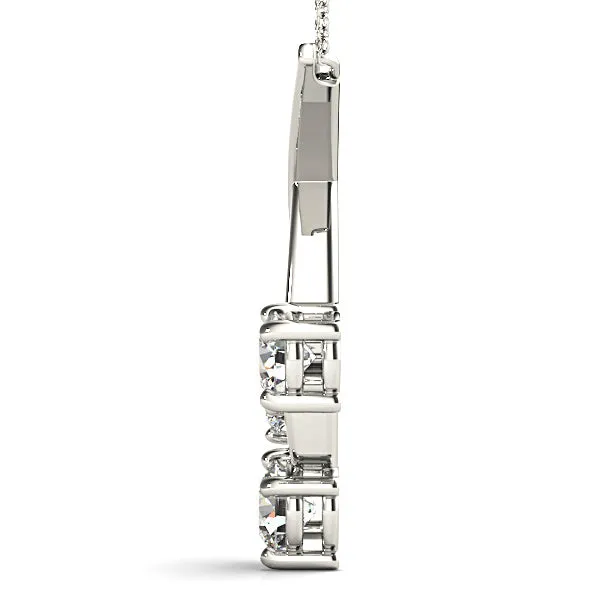 1.00 ctw Graduated Diamond Three Stone Necklace Pendant