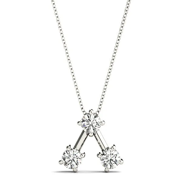 1.00 ctw Round Diamond Three Stone Necklace Pendant