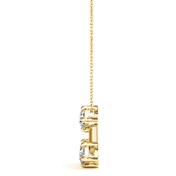 1.00 ctw Round Diamond Three Stone Necklace Pendant