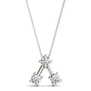 1.00 ctw Round Diamond Three Stone Necklace Pendant