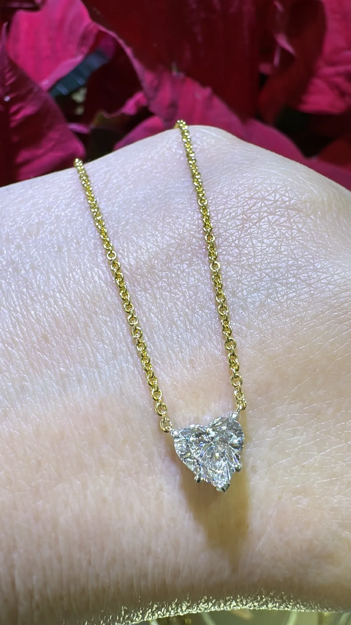 1.00CT GIA Diamond Heart Solitaire Pendant Necklace