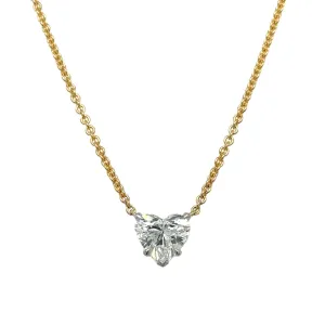 1.00CT GIA Diamond Heart Solitaire Pendant Necklace