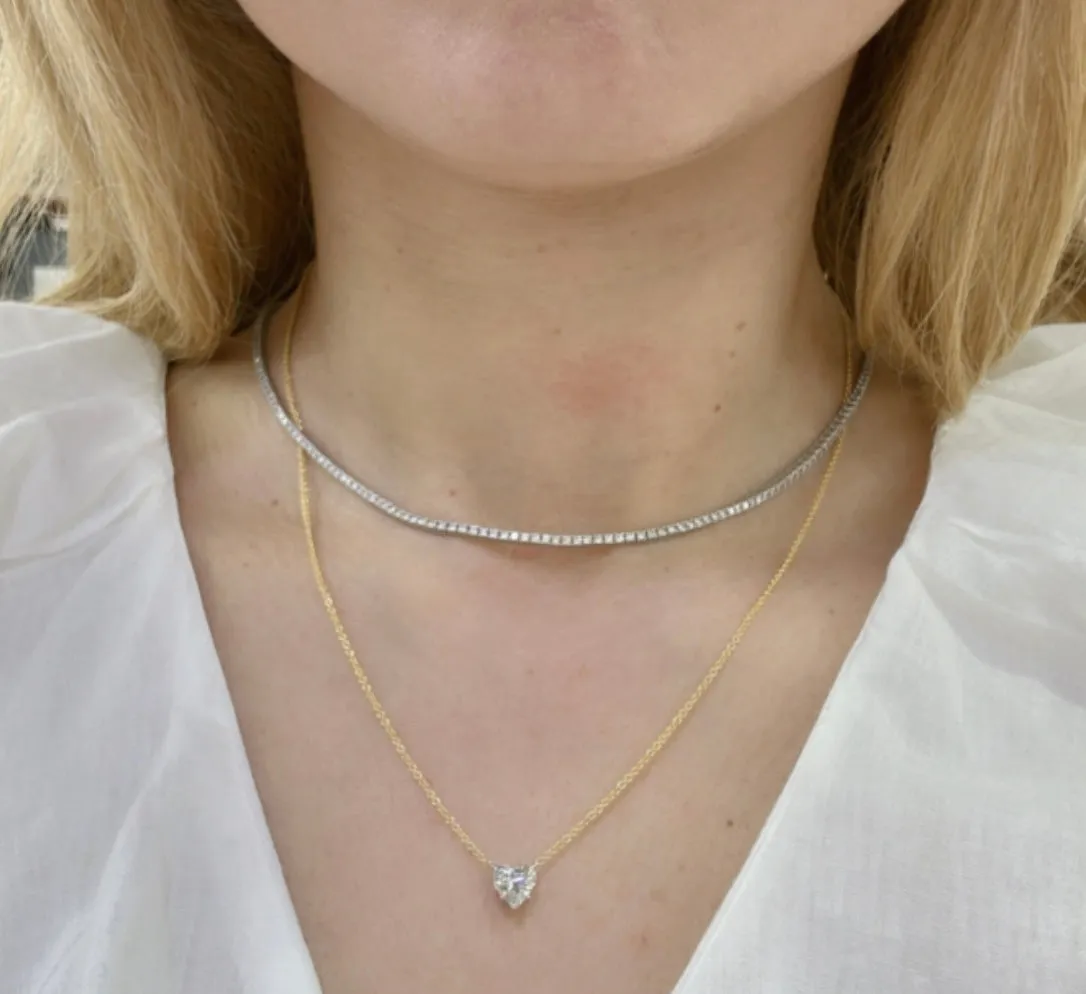 1.00CT GIA Diamond Heart Solitaire Pendant Necklace