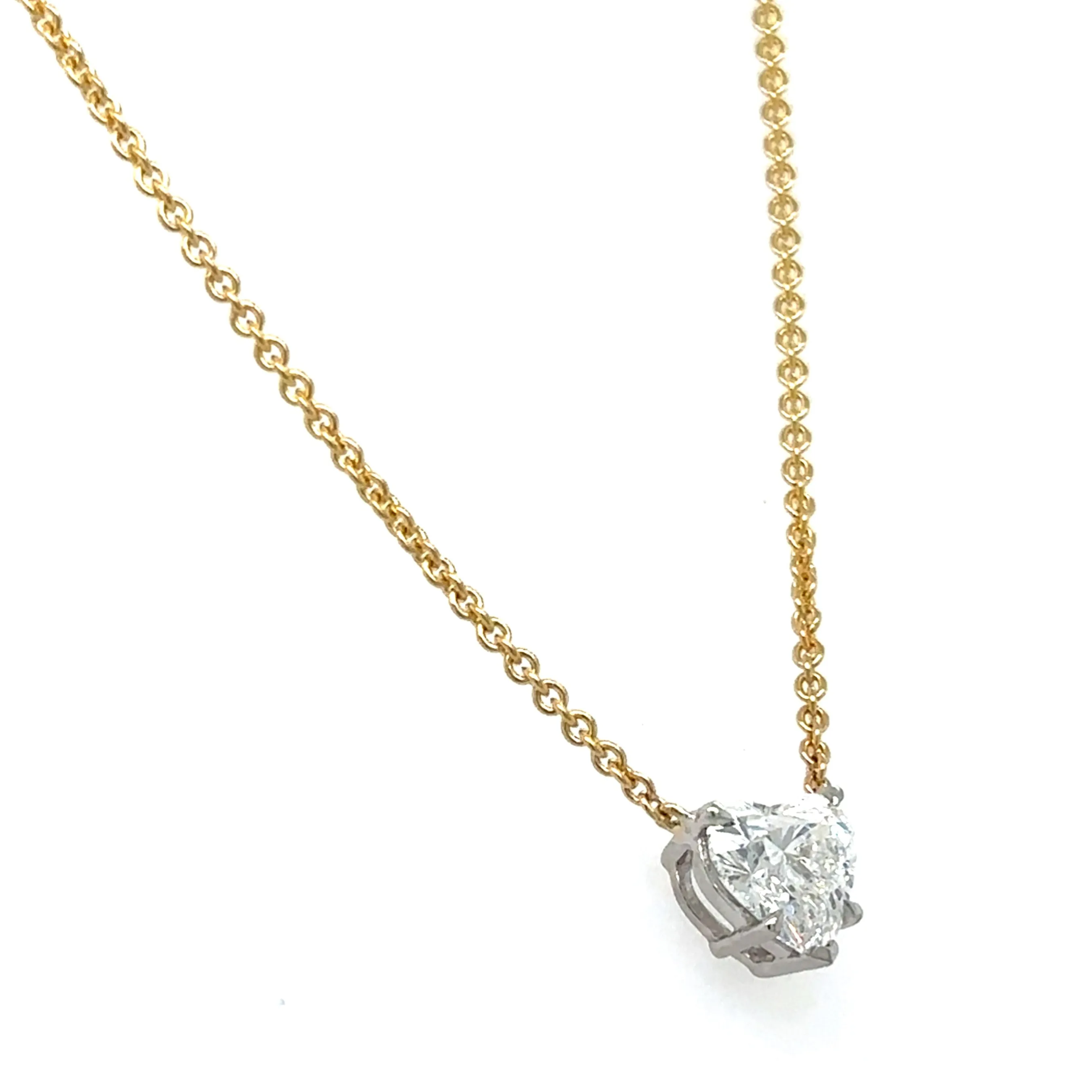 1.00CT GIA Diamond Heart Solitaire Pendant Necklace