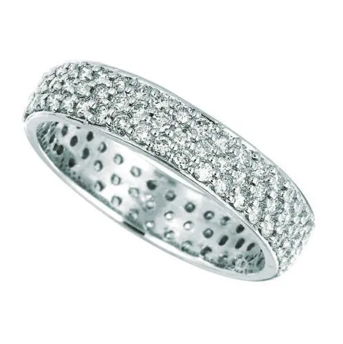 1.05 Carat Natural Diamond Eternity Ring Band G SI 14K White Gold